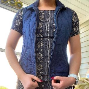 🌿Sleek and Stylish Quilted Pattern Blue Old Navy Vest